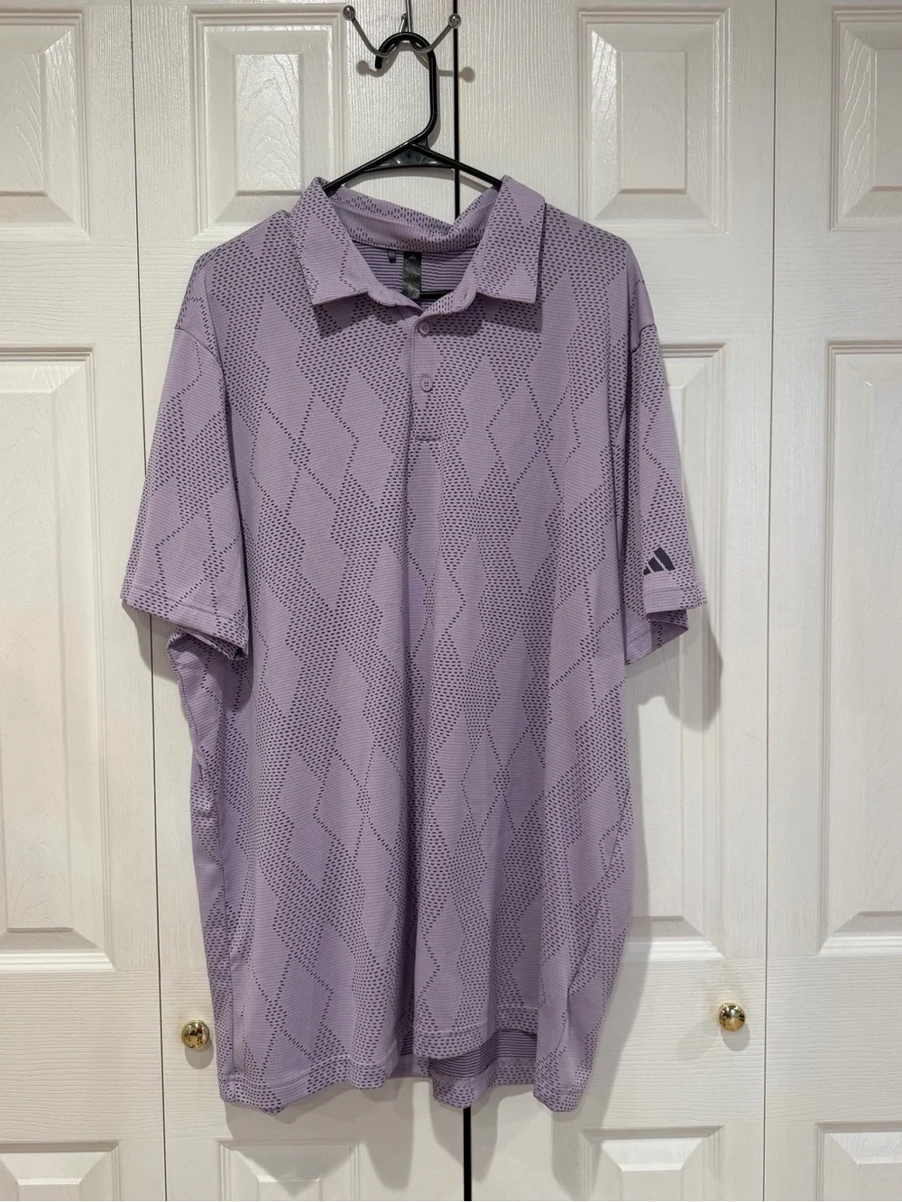adidas Men’s Lavender Geometric Performance Polo